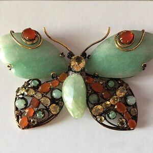 IRADJ MOINI Large Butterfly Insect Bug Brooch Pin Vintage Designer Jewelry